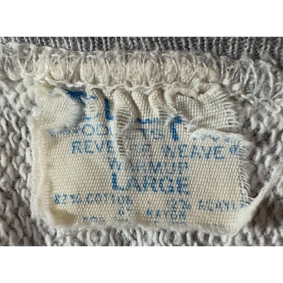 CHAMPION Reverse Weave Warmup Distressed Sweatshirt sz L Vintage 70's Wisconsin - Picture 2 of 6